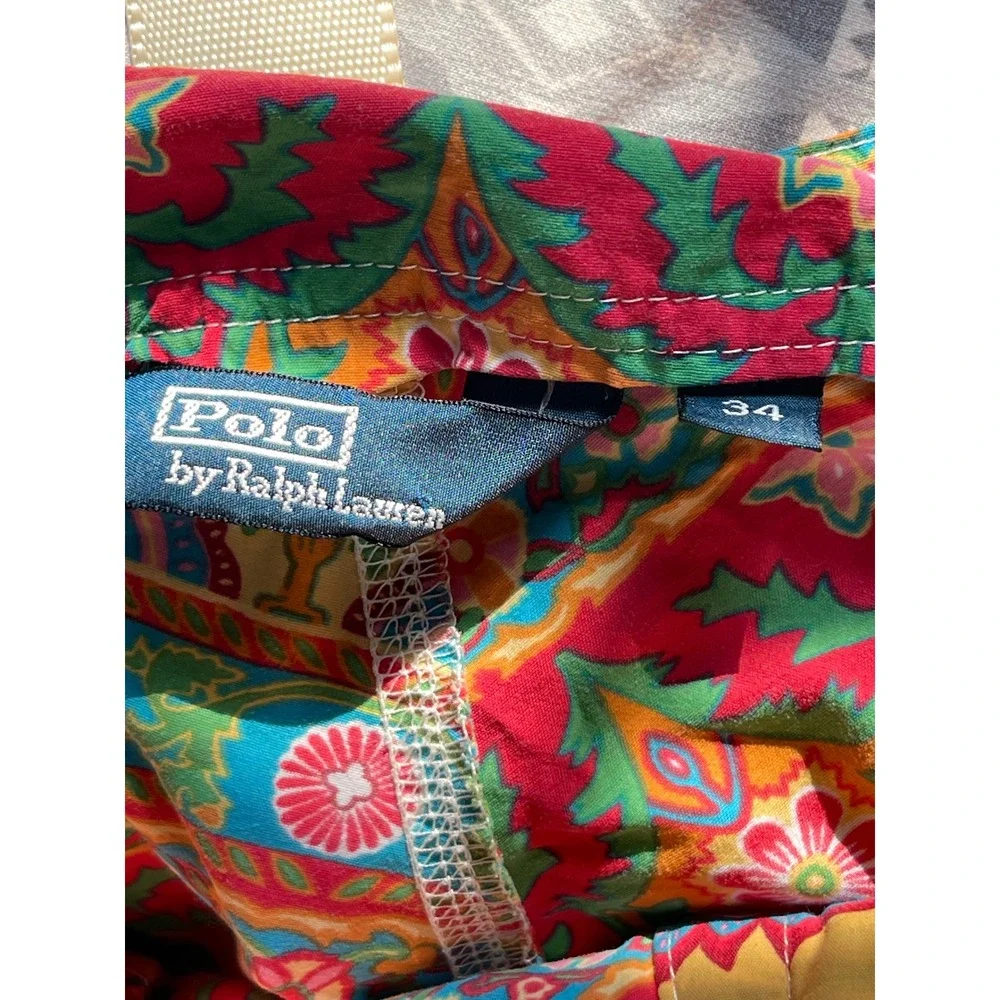 Polo Ralph Lauren Mens Floral Paisley Patchwork Board Shorts Multicolor Sz 34